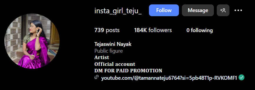 Insta Girl Teju Viral Video Original Telegram Link